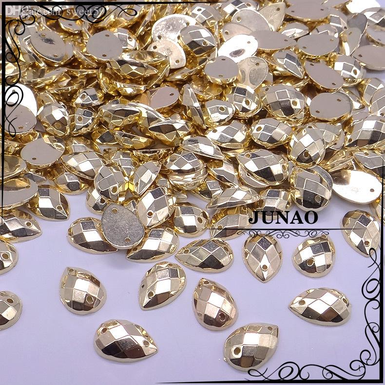 300pcs Ovale Acrylique Strass Avec Trous Sew On//Flatback Boutons 15 Mm