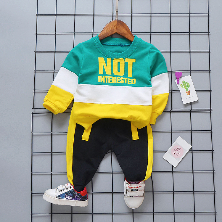 

Autumn Baby Girl Boy Clothing Sets Infant Clothes Suits Casual Sport T Shirt Pants Kid Child Clothes Suits, Black