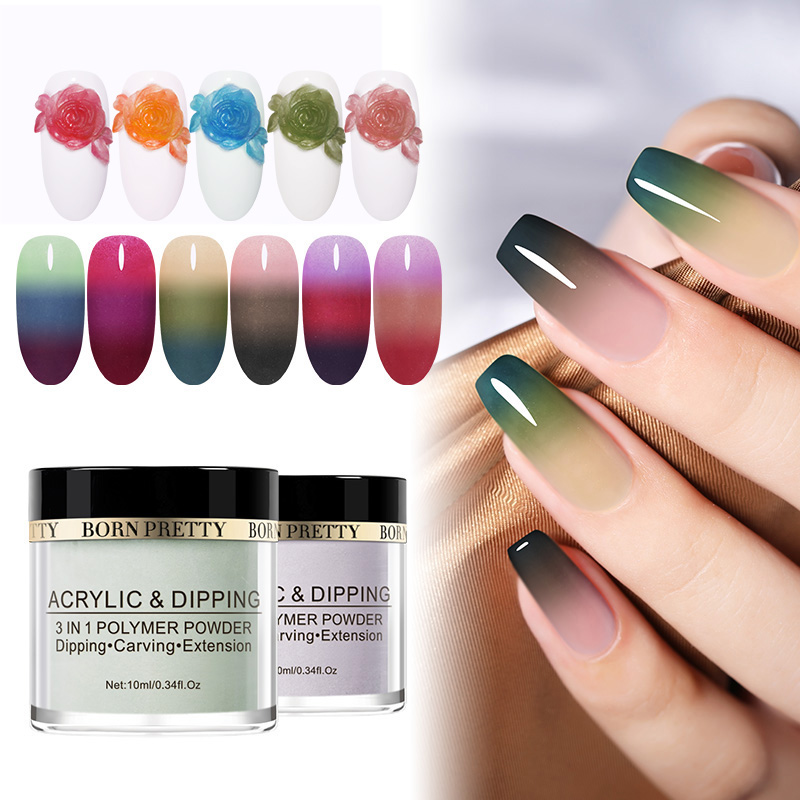 

BORN PRETTY Thermal Dipping Nail Power 3 IN 1 Acrylic Polymer Powder Dipping Carving Extension Dip Nail Power Art Decor