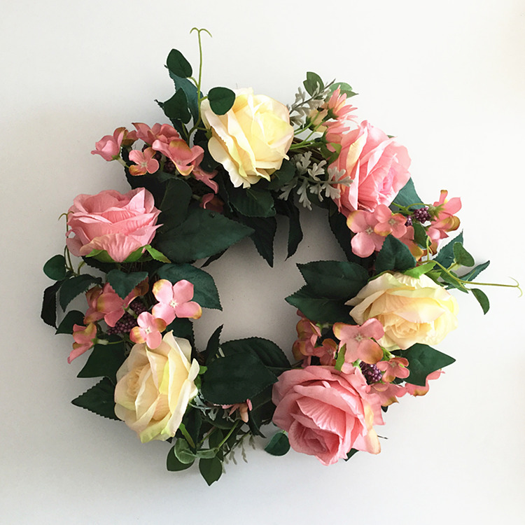 

Artificial Flower Wreath Peony Rose Wreath 36CM Spring Round For The Front Door Wedding Home Decor