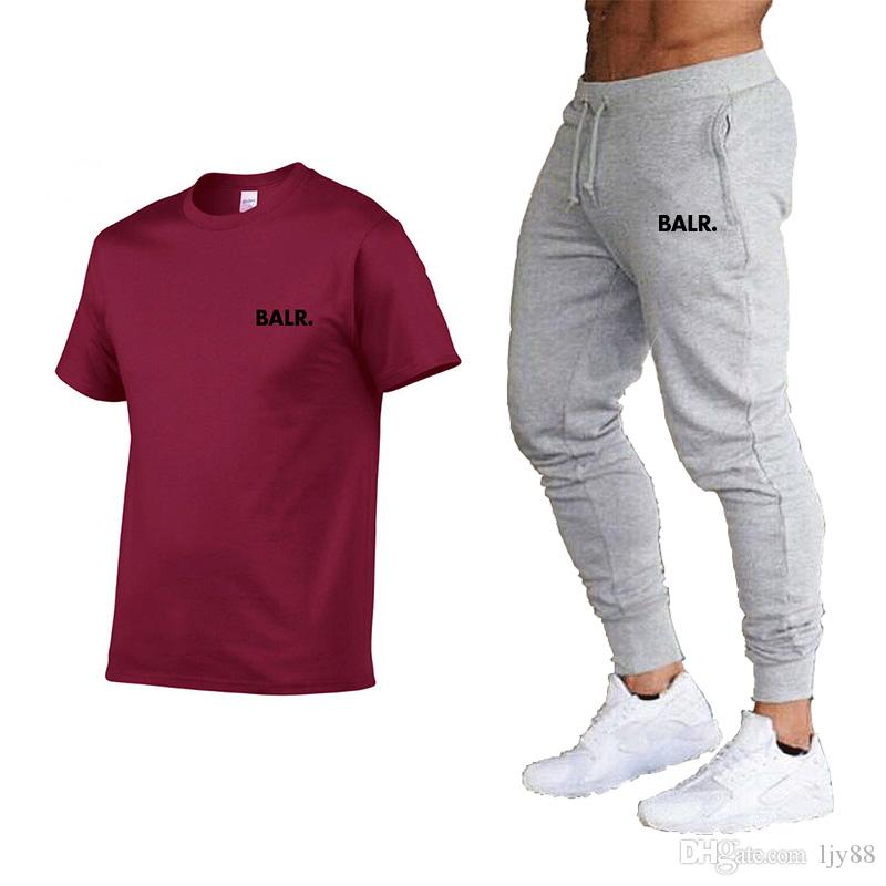 Men's Premium Casual Sportswear Designer Summer Men's T-Shirt Pants 2 Piece Clothing Set Size S-2XL