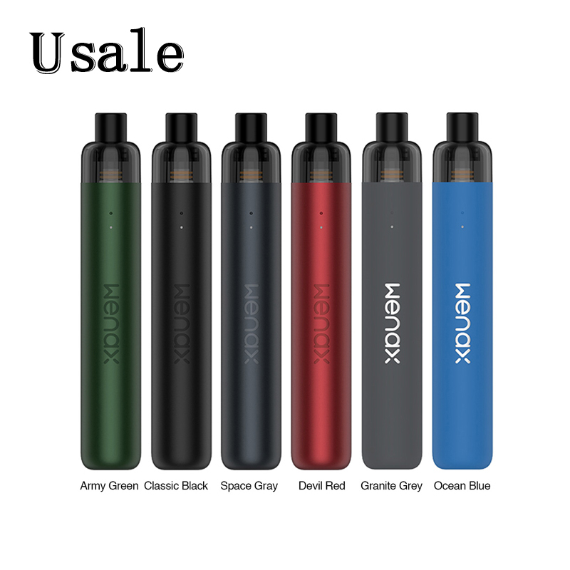 

Geekvape Wenax Stylus Pod Starter Kit Built-in 1100mAh Battery 2ml Cartridge with 0.6ohm G Coil 100% Original, Classic black