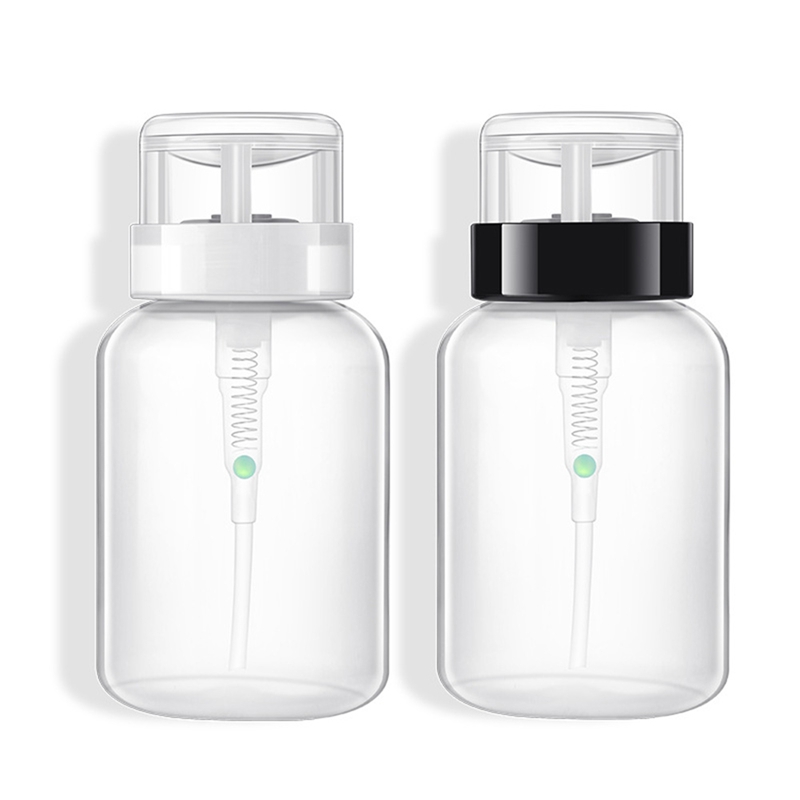 

1Pc 200ml Empty Plastic Nail Polish Remover Alcohol Liquid Press Pumping Dispenser Bottle Nail Art UV Gel Cleaner 12*6cm Tool