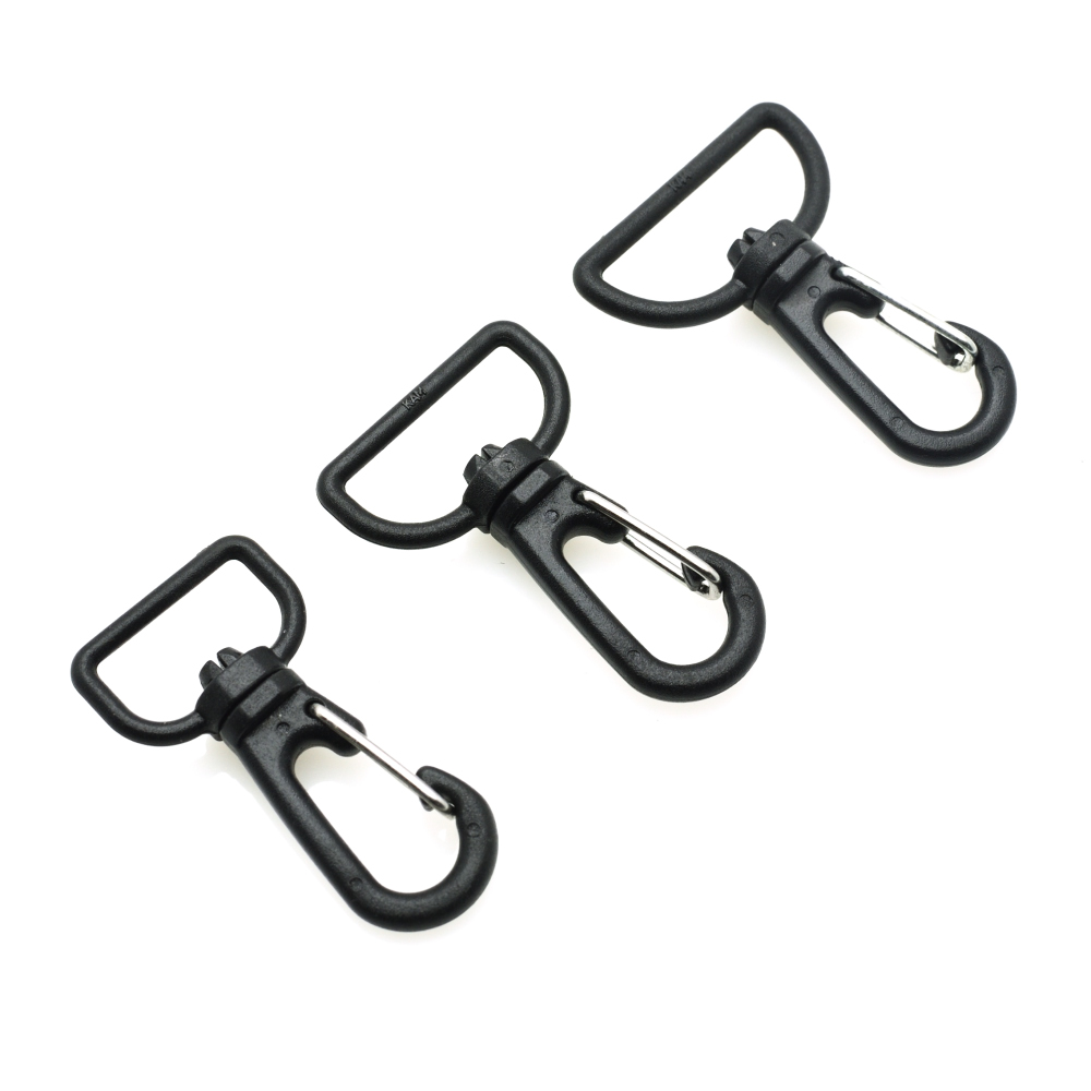 

100pcs/lot Plastic Black Rotating Swivel Snap Hook Buckle For Weave Paracord Lanyard Backpack Webbing Carabiner