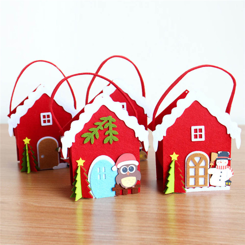 

New Christmas Candy House Santa Claus Snowman Gift Present Bags Festival Ornament for Party Decoration