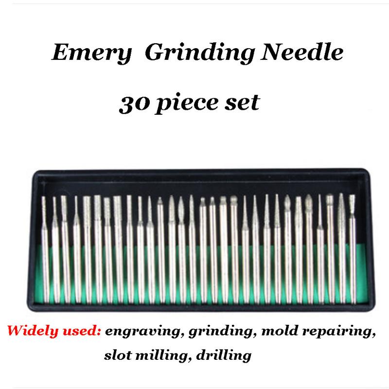 

Shank Diamond Grinding Burr Needle Point Engraving Carving Polishing Glass Stone Drill Bit Rotary Tool Set 30PCS 3.0mm