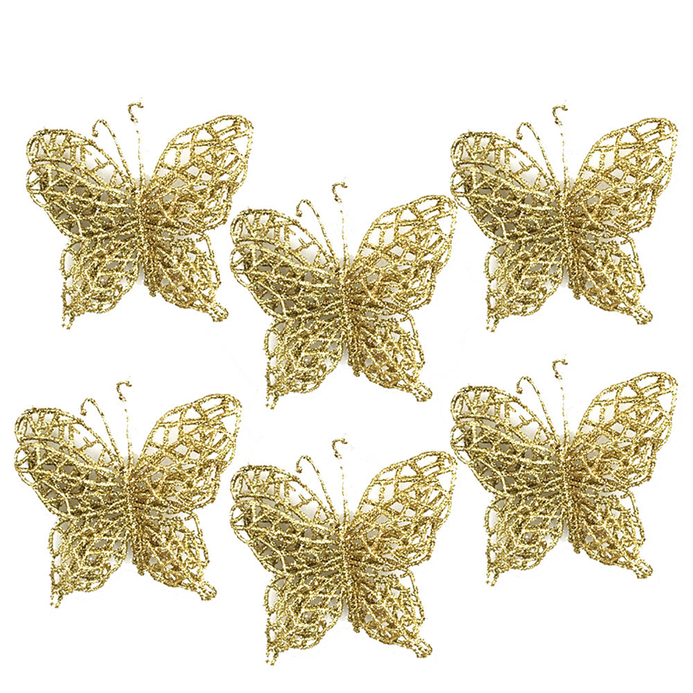 

Christmas Tree Ornaments Christmas Simulation Butterfly Xmas Ornament Gold Red Butterfly Christmas Tree Hanging Decor Festival