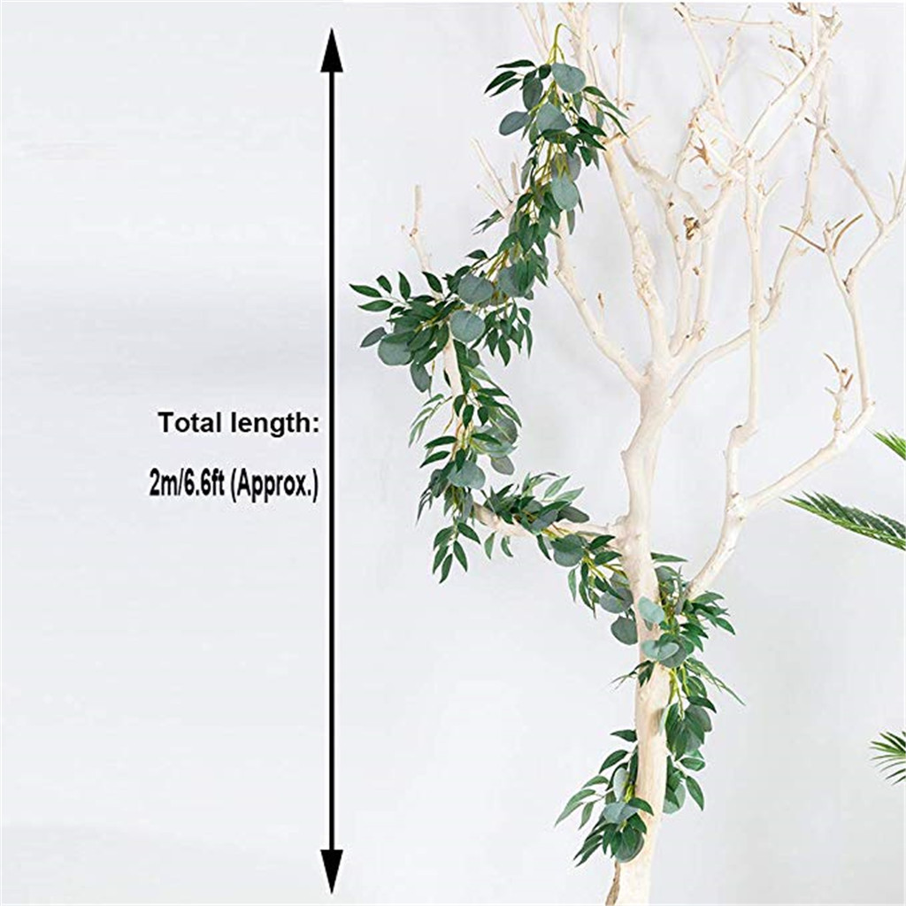 

#20 2M Artificial Leaves Compo Vine Simulation Rattan Wedding Wall Home Decor Convenient Home Daily Necessities, Green
