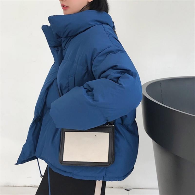 

Women Winter Warm Thick Pockets Parkas Oversize Loose Soild Wadded Jackets Female Casual Bread Coat, Black