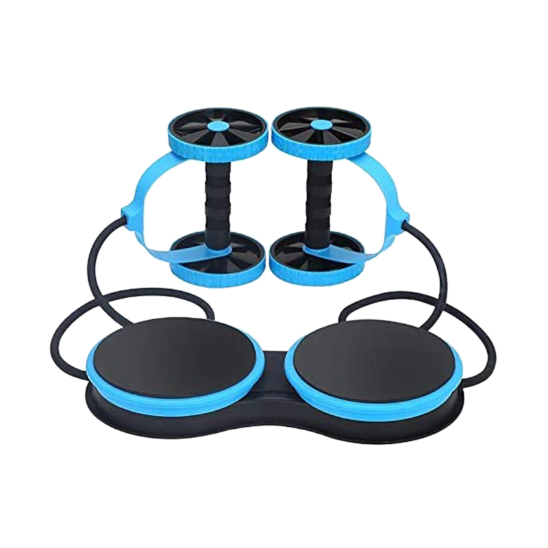 

Fitness Multi-Functional Muscle Exercise Equipment Home Gym Wheel Double AB Roller, Blue