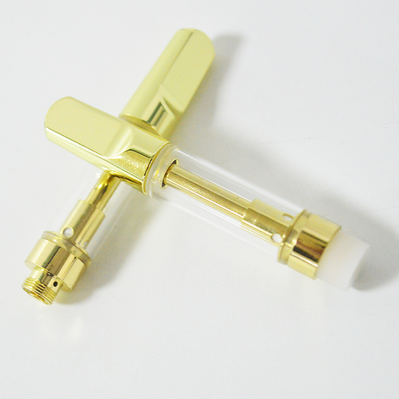 

TH205 1ml Glass Thick Oil Cartridge Vape Tanks Metal Gold Tip Atomizers Ceramic Coil Vaporizer Pen Vape Cartridges 510 Ceramic Cartridges