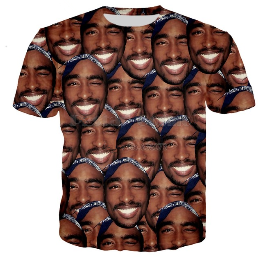 

Newest Popular Singer Rapper Tupac 2pac T Shirt Men Women Unisex Funny 3d Print Summer Short Sleeve O Neck Crewneck Casual Tops A214, Multi
