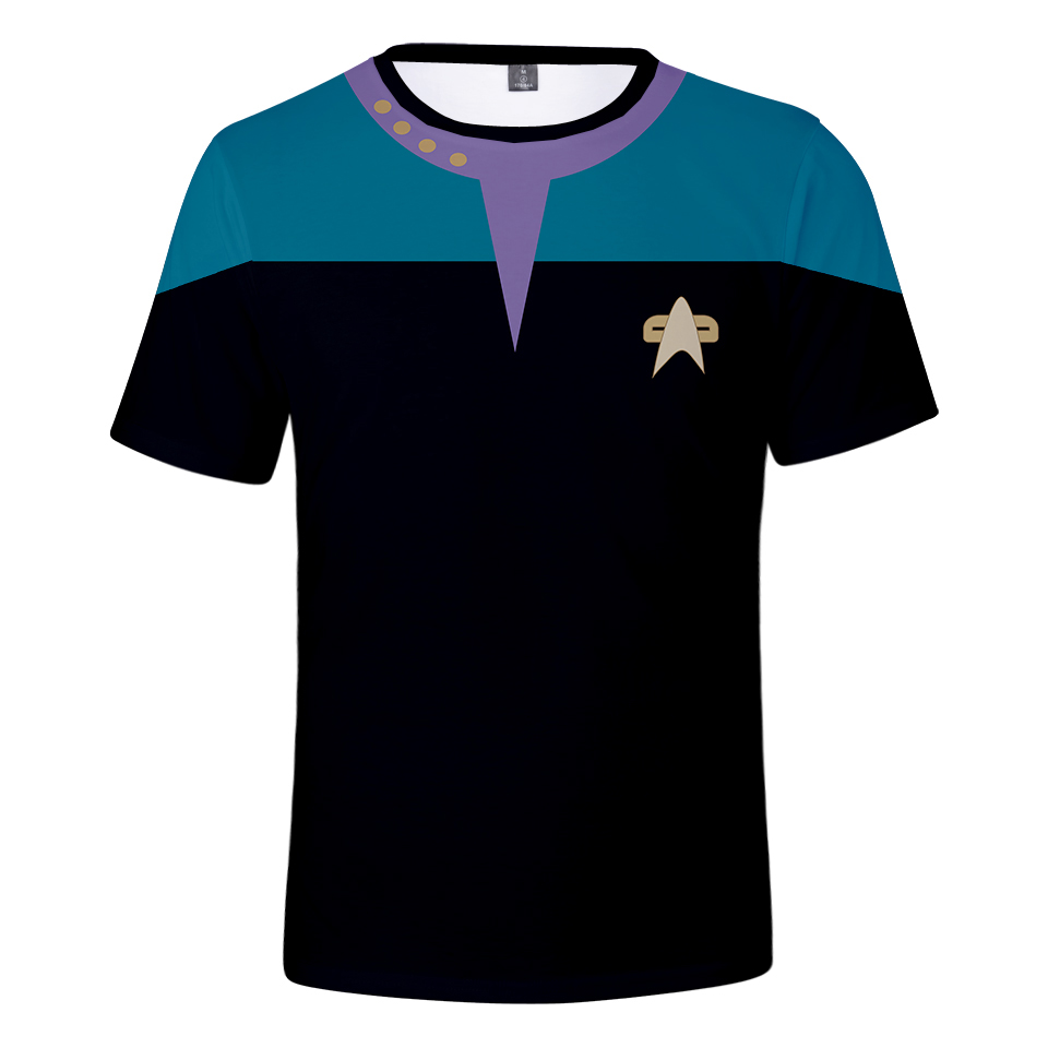 

2019 Movie Star Trek t shirt Harajuku streetwear Short Sleeve Kpop Plus Size Star Trek cosplay tshirt streetwear for men, White;black