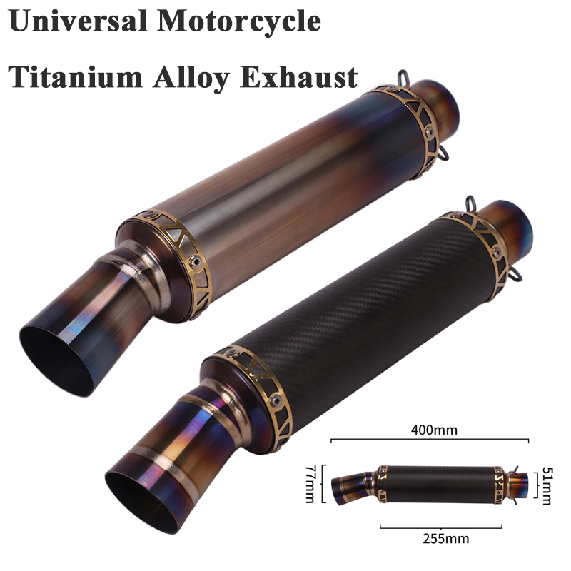 

Universal Titanium Alloy Motorcycle Akrapoivc Exhaust Pipe Escape Modified Carbon Fiber Muffller Left Right For Dirt Bike R15 R1