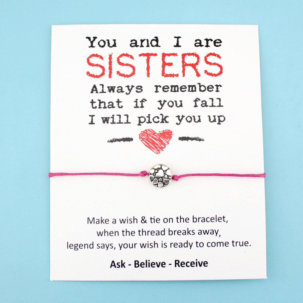 

Girls Wedding Engagement Bridesmaid Gift Best Friends Are Like Little Middle Big Sister Heart Charm Bracelets for Women