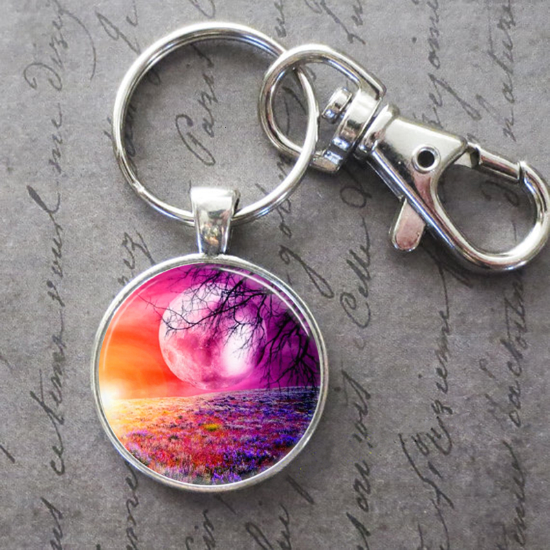 

Pink Full Moon Key Ring Key Chain Buckle Pendant Birthday Festival Anniversary Gift Jewelry Accessories