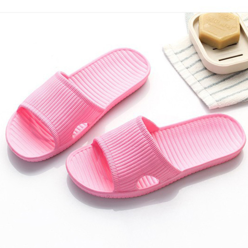 

New Women Indoor Floor Flat Shoes Summer Non-slip Flip Flops Bath Home Slippers Female Slipper Comfortable Zapatillas de hombre, Lady rose red36