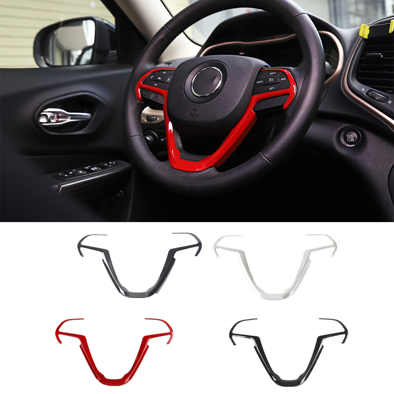 Cadre de décoration de couverture de volant ABS pour Jeep Grand Cherokee 2014 UP, accessoires d'intérieur automobile
