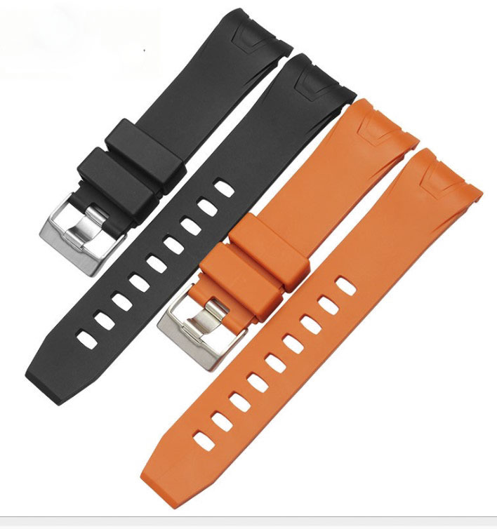 

Watchband 20mm 22mm Black Orange Straps Stainless Steel pin for Omega 2901.50.91, Black;brown