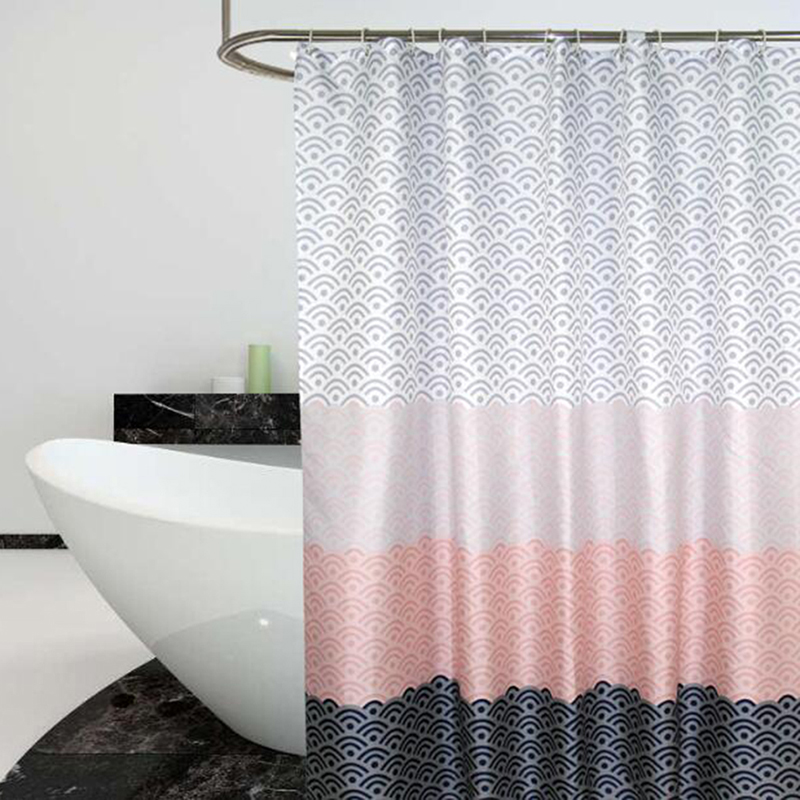 

Nordic Shower Curtain Geometric Color Block Bath Curtains Bathroom For Bathtub Bathing Cover Extra Large Wide Hooks