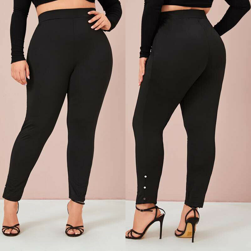 

4XL Women Plus Size High Waist Yoga Pants Leggings Sports Fitness Trousers Gym Exercise Running Athletic Pants, Black