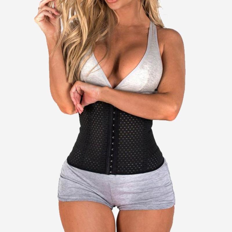 

Sculpting Belly Belt 6 Rows 13 Buckles Sports Body Shaping Fat Burner Girdle Waist Trainer, Black