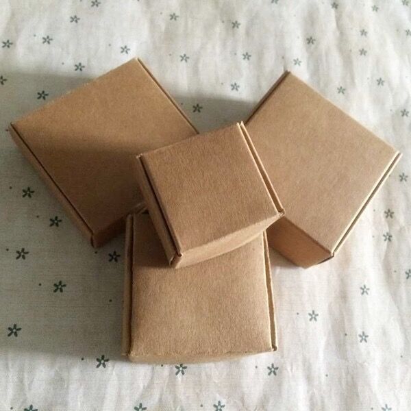 

Black white Natural Brown Kraft Paper box small jewelry Gift Packaging Box Carton Paperboard Wed DIY soap Packing 20 Sizes