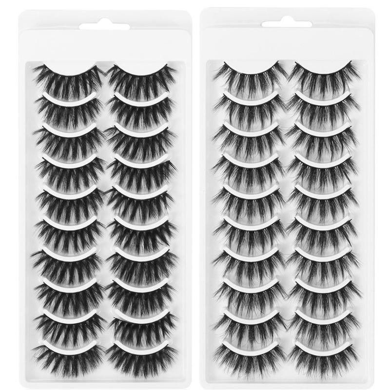 

10Pairs 3D Mink Hair False Eyelashes Natural Wispies Criss-cross Extension Handmade Soft Hair Fluffies Eye Lashes Makeup Tools