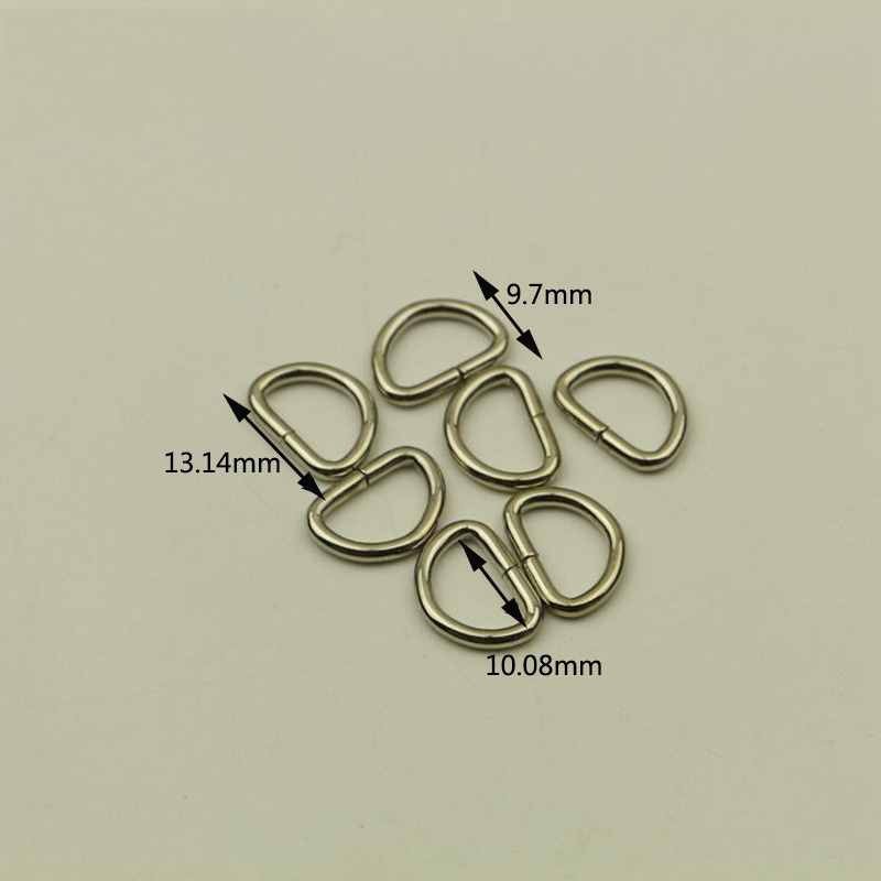 

10mm D Ring Buckles Metal Opening Dog Collar Chain Webbing Ring Buckles DIY Bag Hardware Accessories BF073