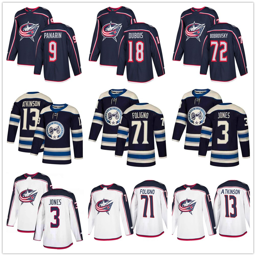 

Columbus Blue Jackets Jersey 3 Seth Jones 9 Artemi Panarin 71 Nick Foligno 72 Sergei Bobrovsky hockey jerseys, Colour 3