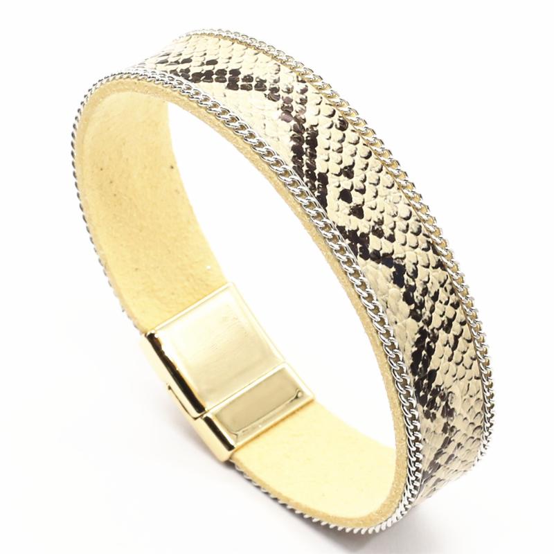 

Leopard Chain Leather Design Trendy Wide Leather Bracelets Women Fashion Girl Bangle Female Jewelry New Design