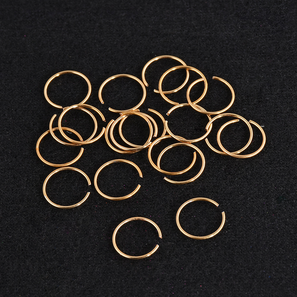 

40pcsFashion Body Jewelry 9*0.6mm Colorful Stainless Steel Fake Nose Hoop Nose Ring Stud Punk Style Body Piercing Jewelry, Slivery;golden
