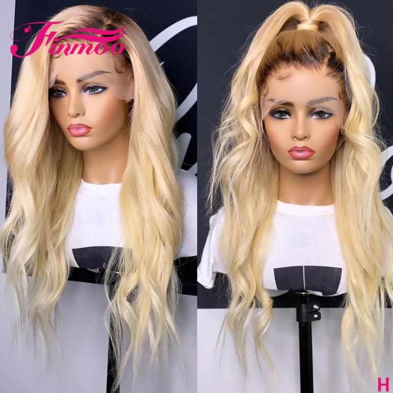 

Honey Blonde Ombre Colored 13x6 Lace Front Human Hair Wigs For Women Pre Plucked 1b 613 Body Wave Wig Peruvian Remy 150 Density, As pic