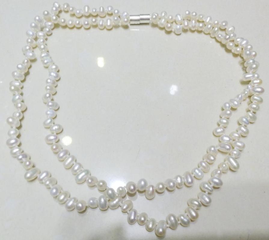 10-12mm Natural Freshwater Pearl 15 Row Leather Necklace 16/"-22/" Magnet Clasp