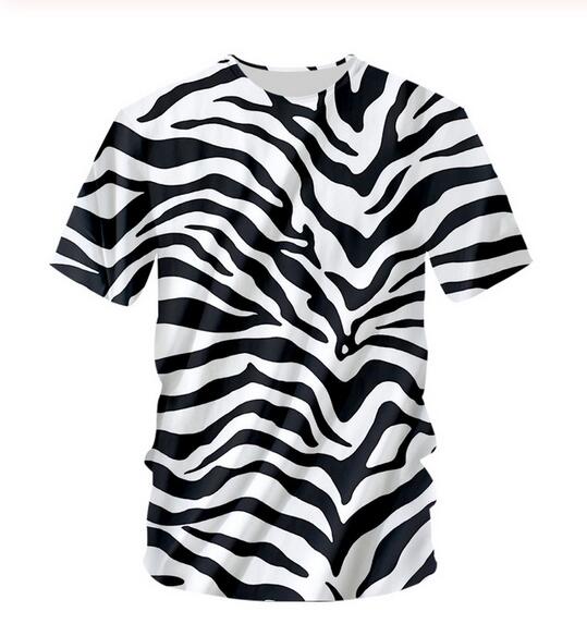 

Newest 3D Printed T-Shirt Zebra stripes Short Sleeve Summer Casual Tops Tees Fashion O-Neck T shirt Male DX05, As shown
