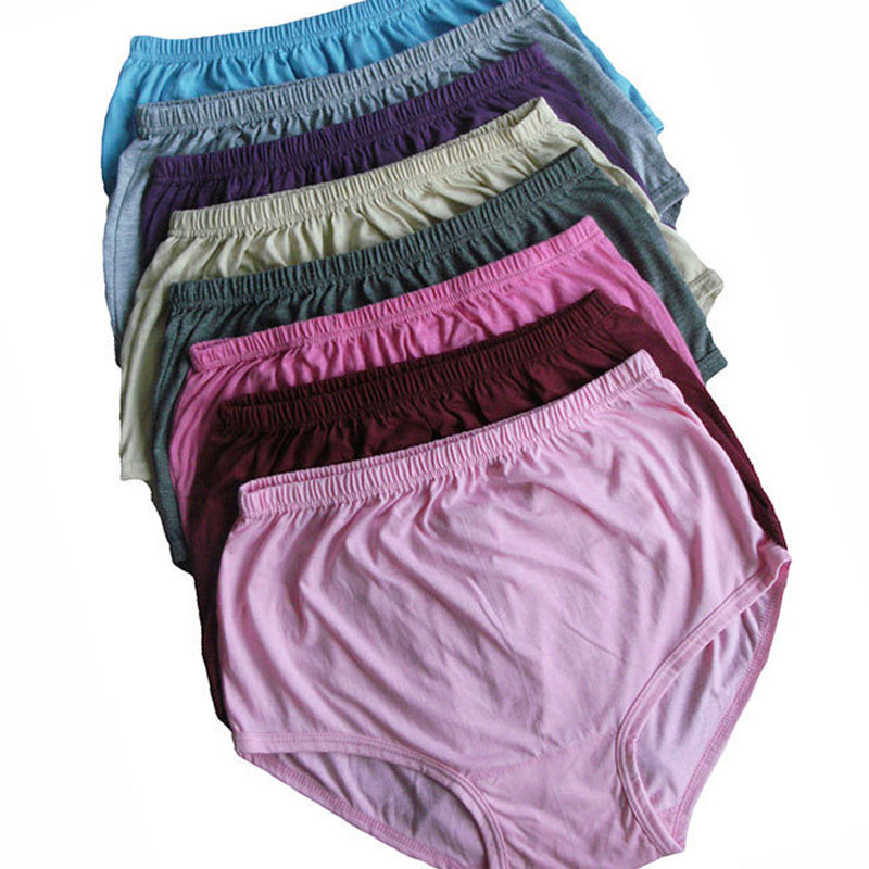 

women briefs cotton Loose Waist 130cm Solid color Plus size women underwear, Random 4 pieces