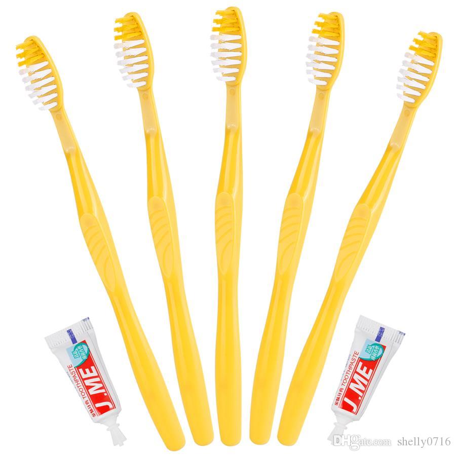 

Portable Hotel Disposable Toothbrush with Toothpaste Kit supplies Convenient Plastic Camping travel wash gargle Tool wholesale