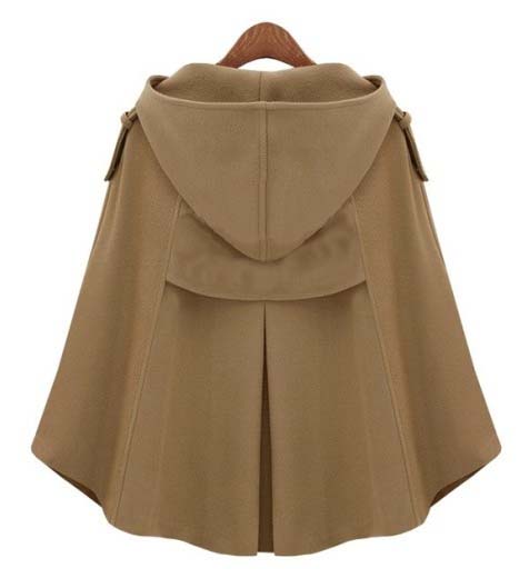Hot selling!Dark blue Cape Coat Luxury Steampunk Style Wool Short Jacket with Long Cape Winter Designer Woman's cashmere Coat Plus size