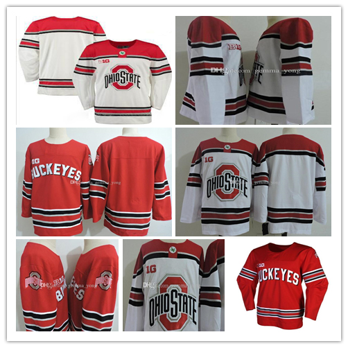 

Men's Ohio State Buckeyes Hockey Jerseys 3 Sasha Larocque 72 Dakota Joshua 26 Mason Jobst 7 Wyatt Ege 30 Sean Romeo Embroidery NCAA Jersey, White