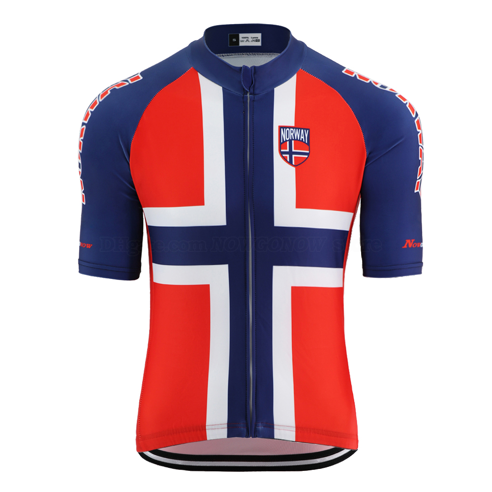 

2020 NEW Norway cycling jersey pro team gear men's summer blue red bike wear tops road/mtb shirt high quality lycra reflective pocket jersey, Black;red