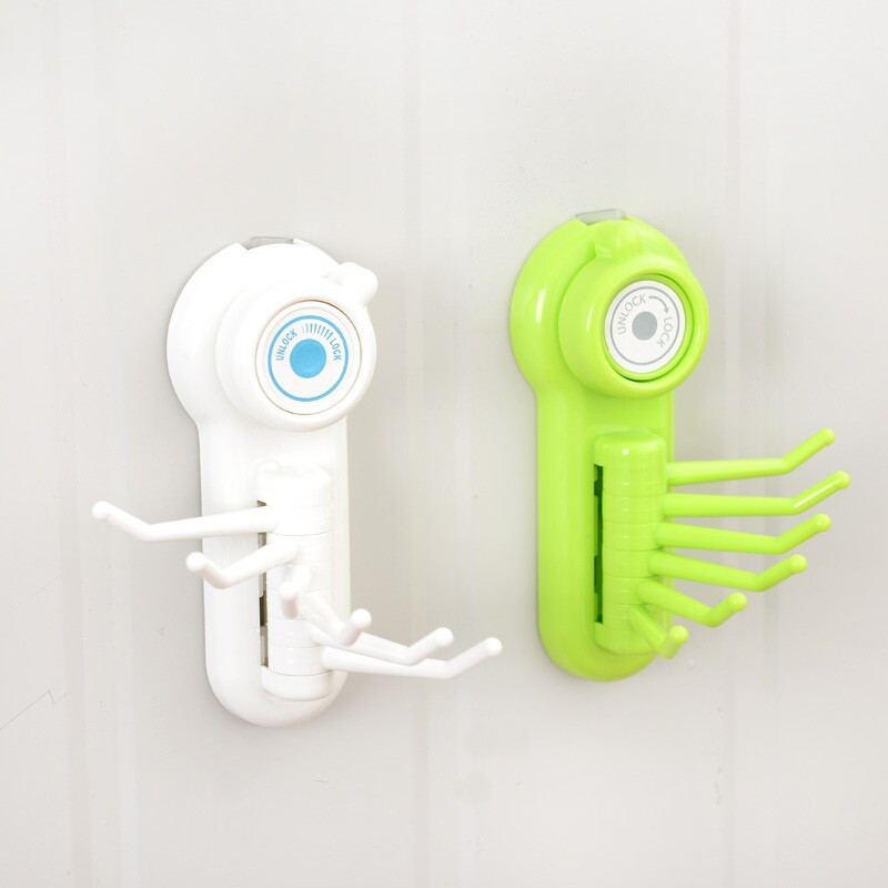 

Suction Command Hook Clothes Holder Wall Mounted Kitchen Bathroom Storage Rack Hat Holder Adhesive Hook With Six