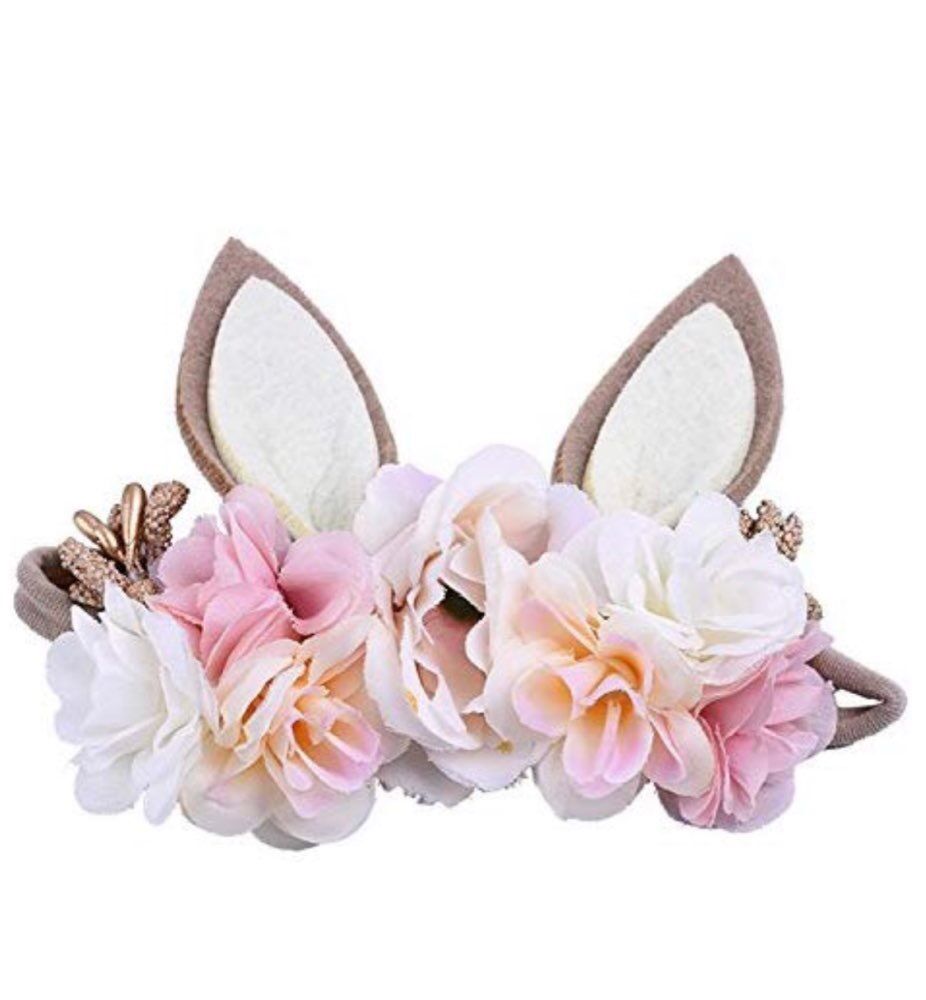 

Kids simulation flower hairbands girls cartoon rabbit ears headbands children unicorn birthday party princess hair accessories A2053, Flowers bunny ear 2