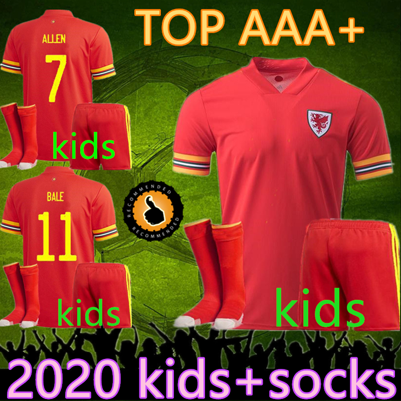 

2020 wales jerseys kids socks soccer jersey 20 21 Wales National Football kids jerseys BALE JAMES maillot de foot RAMSEY Camisetas de foot, Black