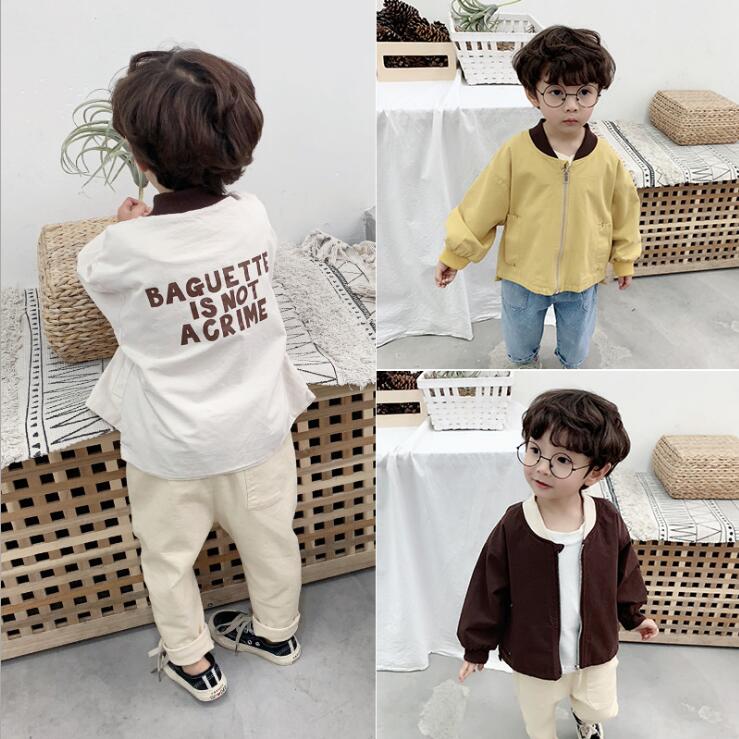 

2019 new wholesale boys coat spring cotton full sleeve fashion kids jacket -7t, Beige