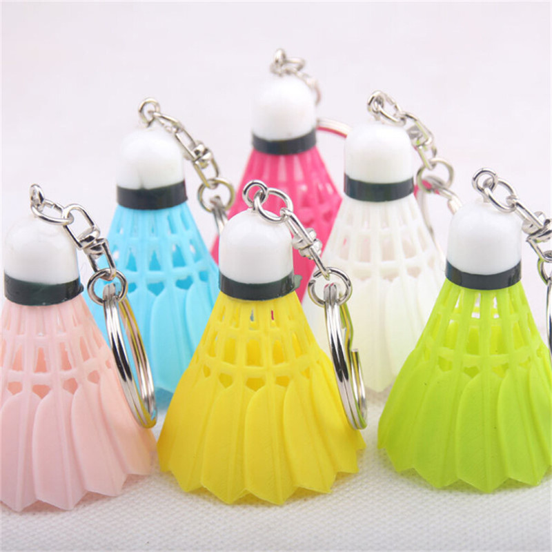 

300pcs/lot Fedex DHL Free shipping Hot items badminton keychain Key chain keyring Key ring Mix colors