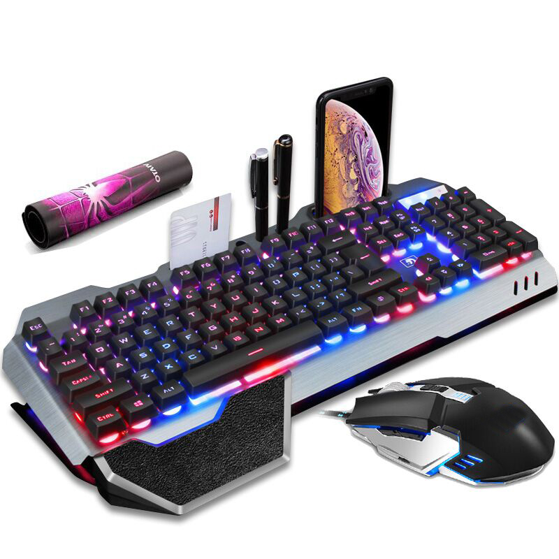 

RGB Keyboard Mouse and Pad Three-pieces Suit Desktop Computer Notebook Gaming Keyboard Kit RGB Backlit Gamers for Desktop