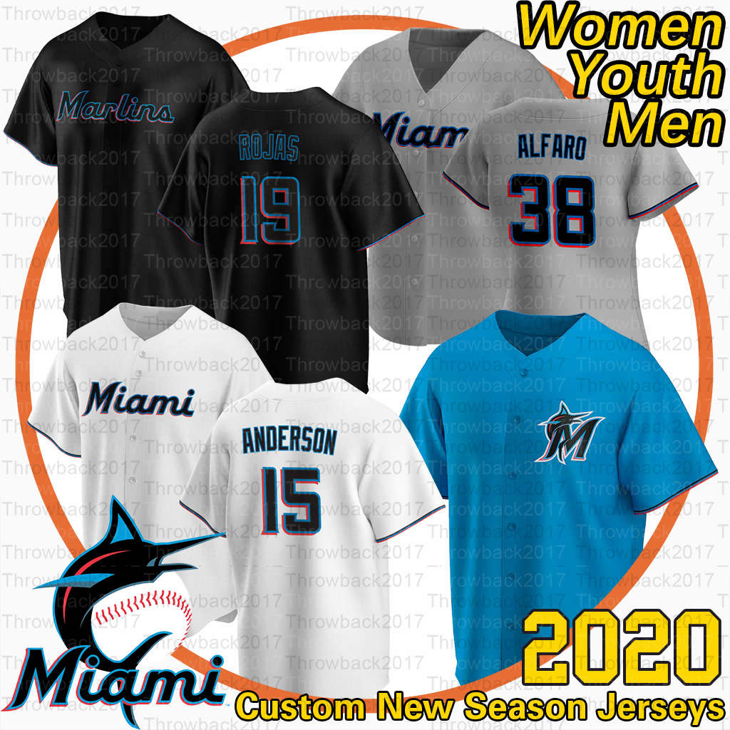 

Miami Miguel Rojas Jersey 15 Brian Anderson 38 Jorge Alfaro Garrett Cooper Jon Berti Isan Diaz Martin Prado 2020 Season Jerseys, Men/coolbase/grey