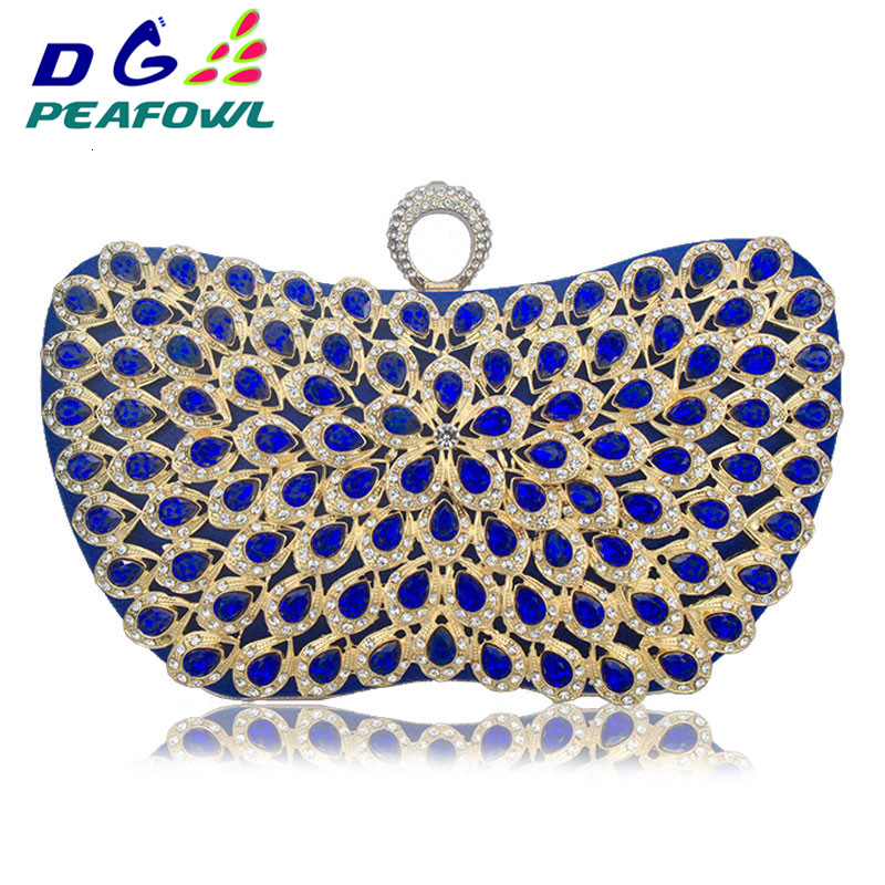 metallic blue handbag