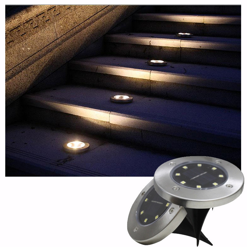 1 piece 8 LED Solar Light Outdoor Ground Path Garden Deck Ground Landscape Lighting Courtyard Pond Pool Road Night Light Lawn Light-image-522021295