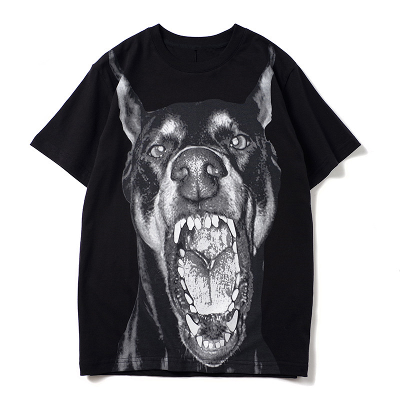 

Mens Stylist T Shirt Men Women Classic Animal Printed Summer T Shirt Fashion Loose Crew Neck Streetwear Short Sleeve Size S-XXL, Black